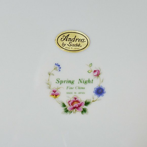 Andrea by Sadek Spring Night pattern 2 piece set fine porcelain China 8087 - Picture 4 of 4